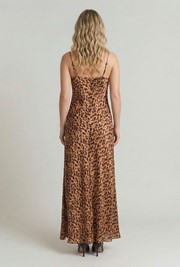 Eden Leopard Print Satin Maxi Slip Dress