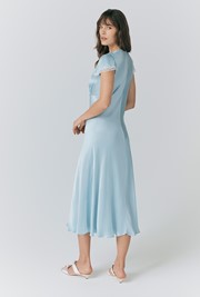 Lillie Lace Trim Satin Dress