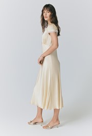 Lillie Lace Trim Satin Dress