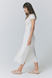 Lillie Lace Trim Satin Dress