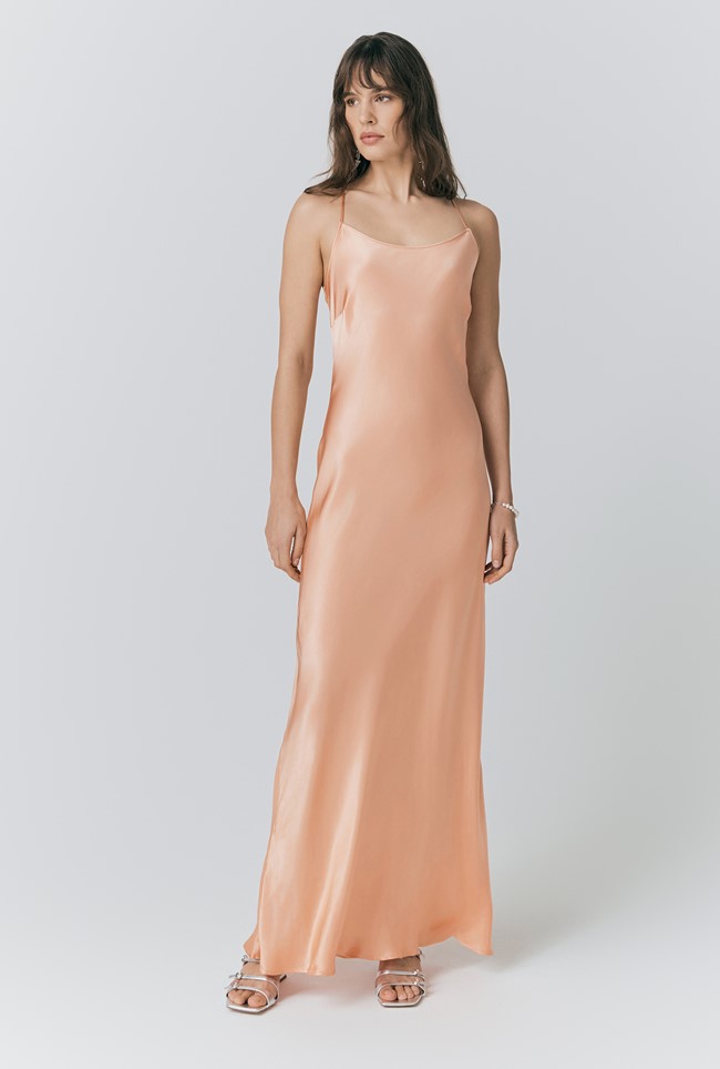 Kallie Satin Maxi Slip Dress