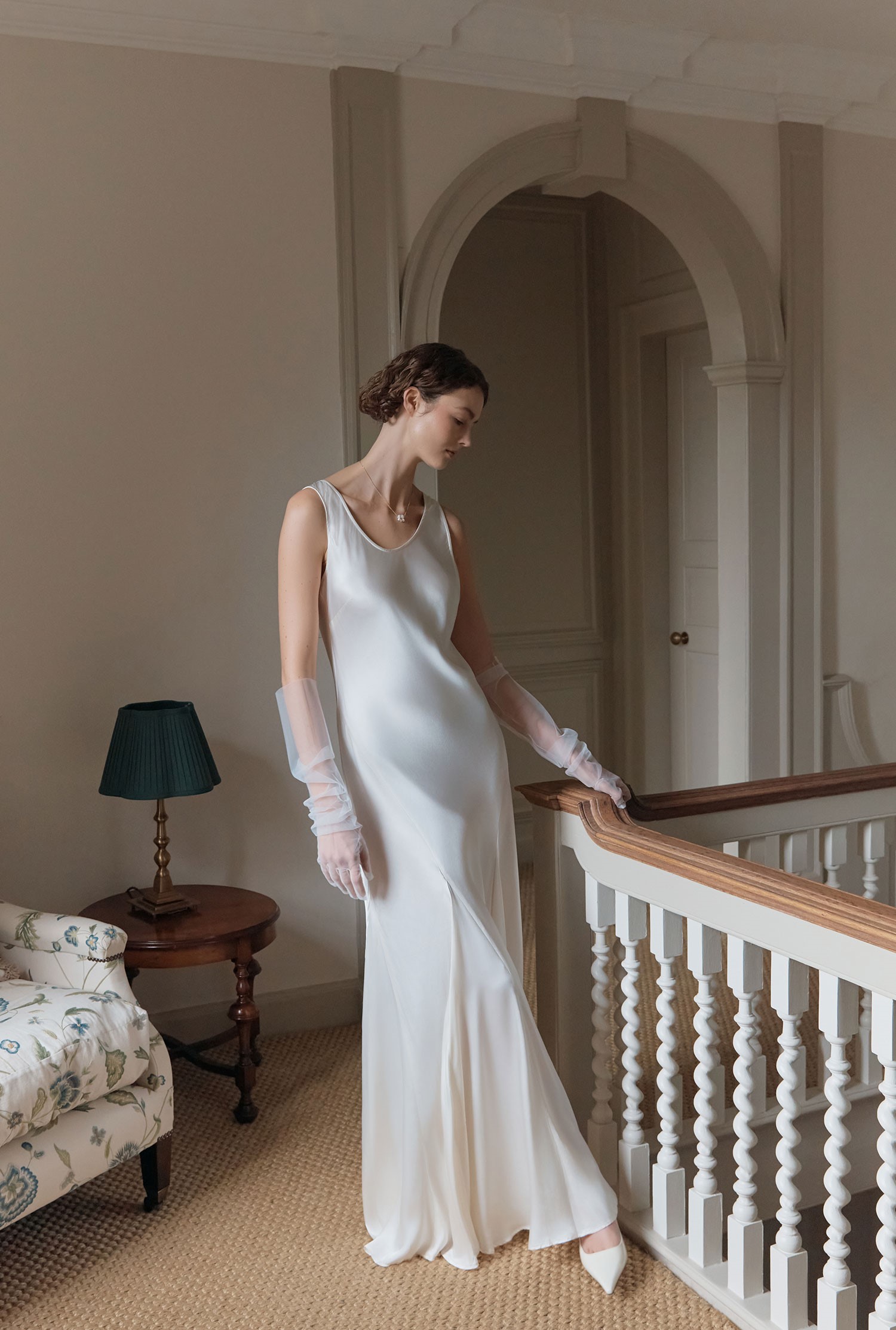 Willow Ivory Satin Maxi Dress Ghost London