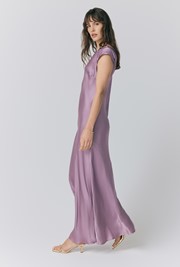 Averie Boat Neck Satin Maxi Dress