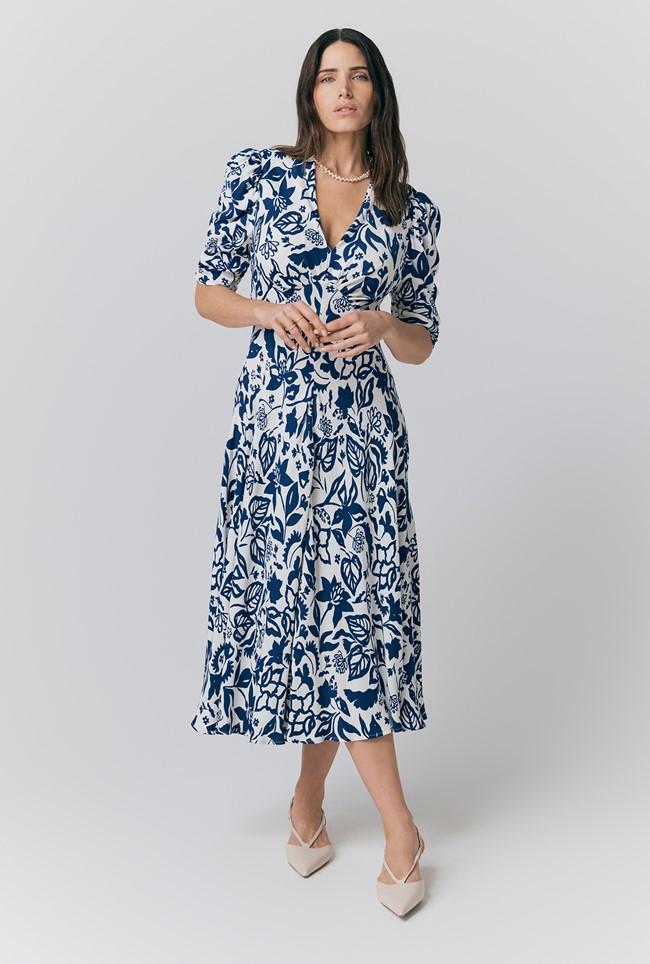 Madi Crepe Floral Midi Dress