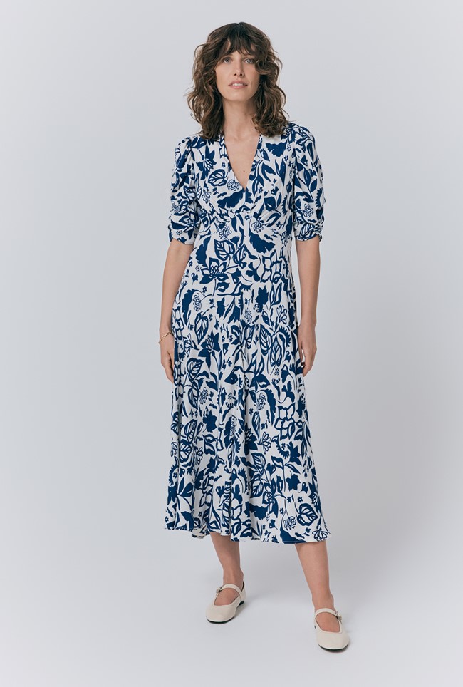 Madi Crepe Floral Midi Dress