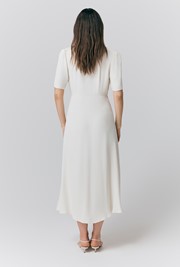 Maeve Embroidered Crepe Midi Tea Dress