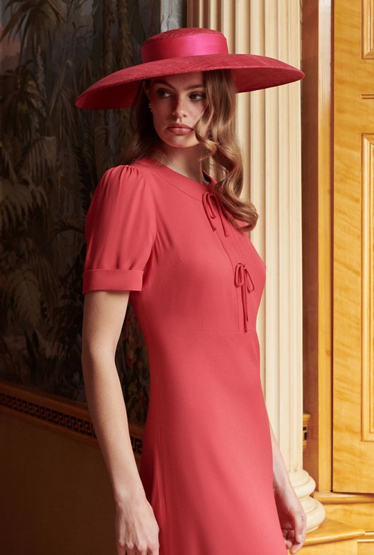 Louisa Crepe Bow Midi Dress 