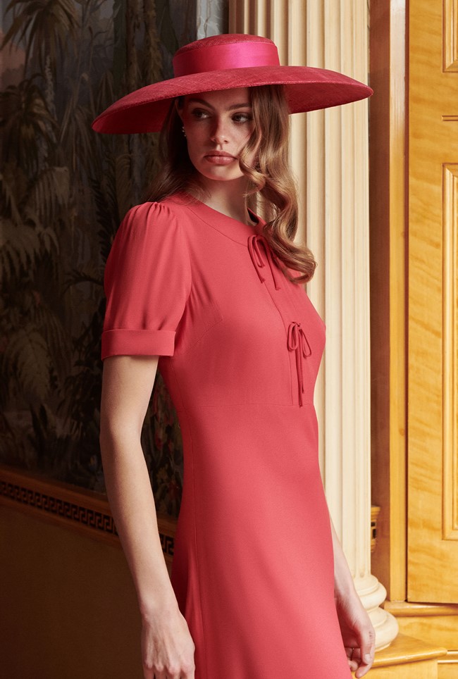 Louisa Crepe Bow Midi Dress 