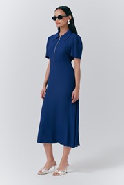 Haisley Crepe Collared Midi Tea Dress