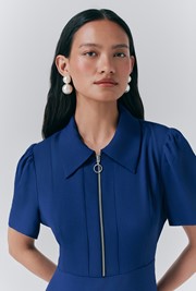 Haisley Crepe Collared Midi Tea Dress