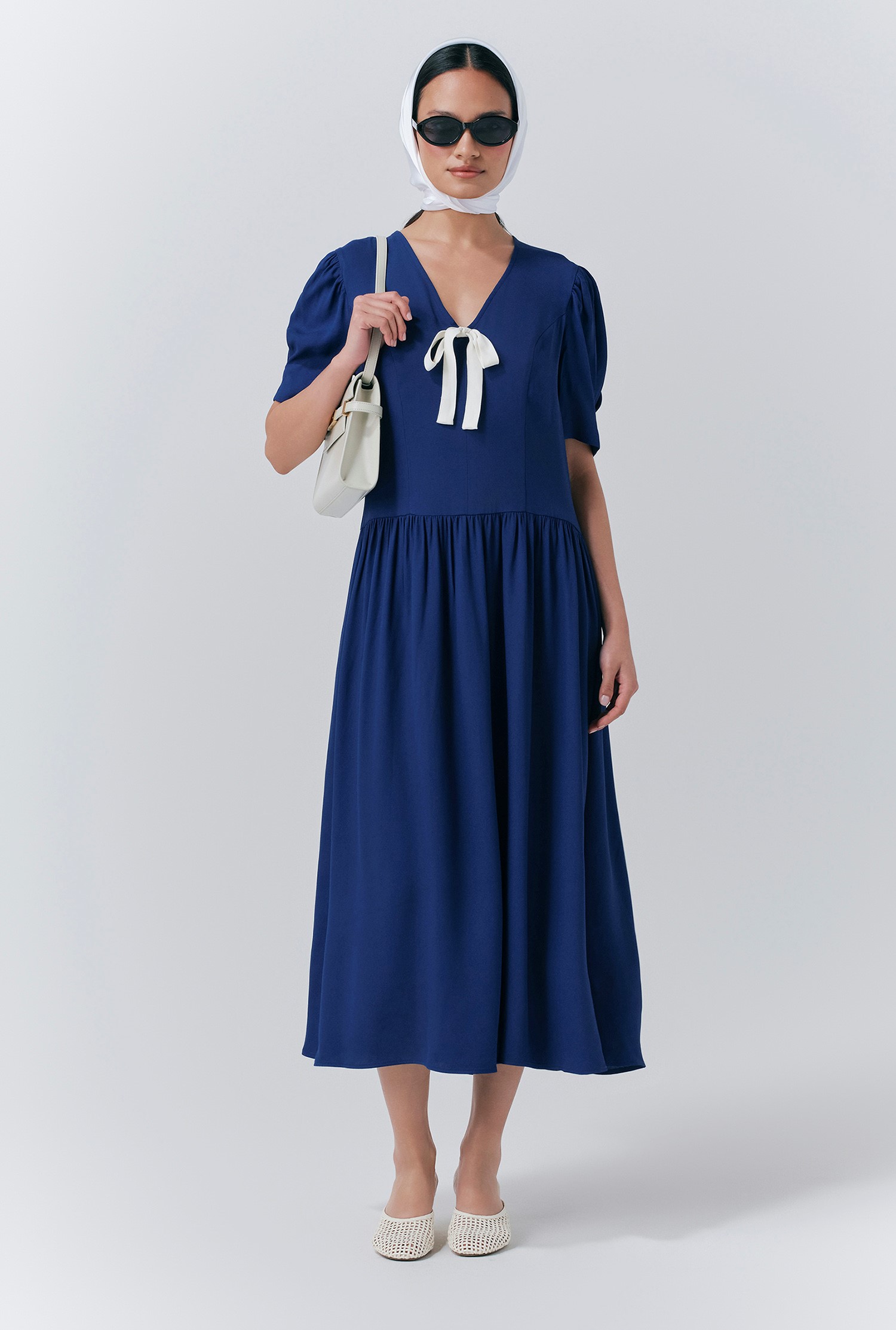 Ghost Peony Crepe Midi Dress