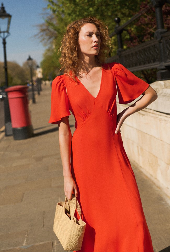 Sadie Crepe Midi Dress 