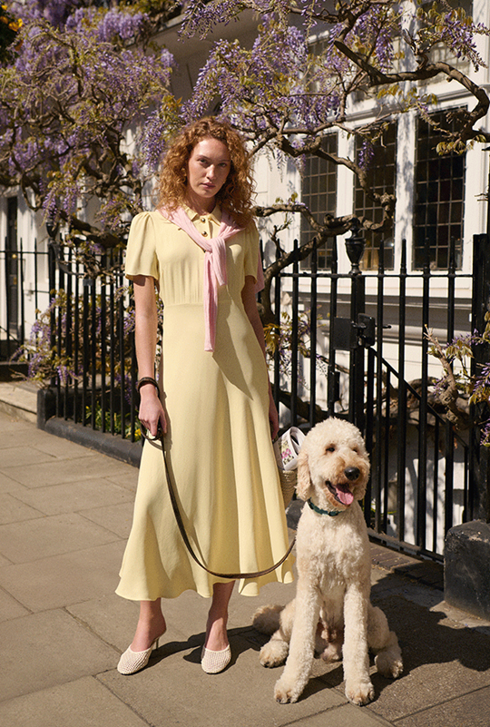 Verity Crepe Button Midi Dress 