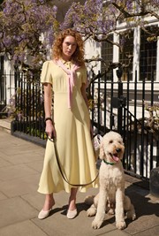 Verity Crepe Button Midi Dress 
