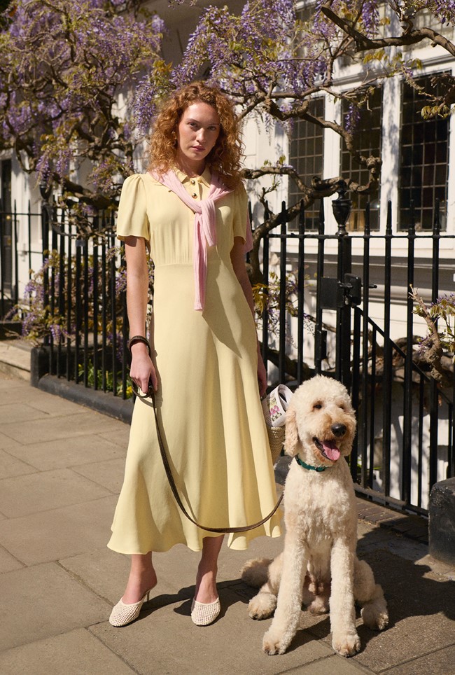 Verity Crepe Button Midi Dress 