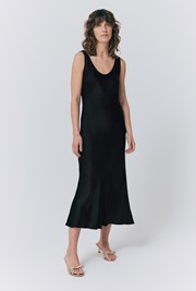 Palm Satin Midi Slip Dress