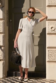 Giselle Crepe Polka Dot Wrap Dress