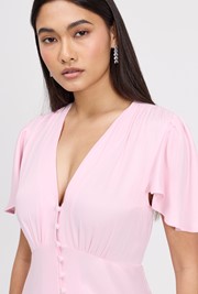 Delphine Button Through Satin Maxi Dress