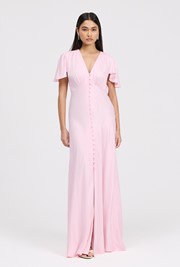 Delphine Button Through Satin Maxi Dress