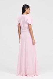 Delphine Button Through Satin Maxi Dress