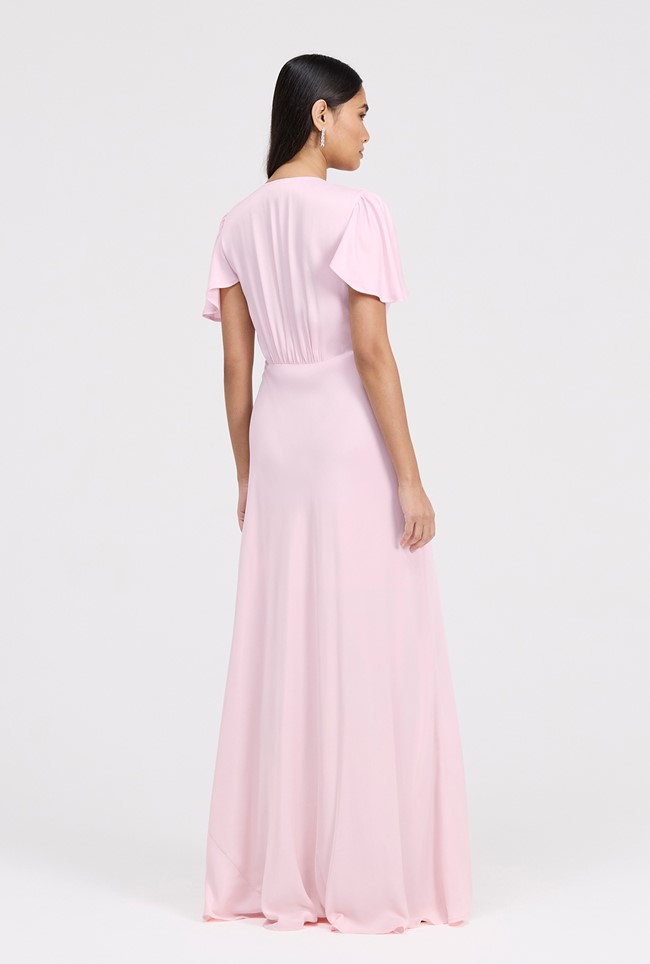 Delphine Button Through Satin Maxi Dress