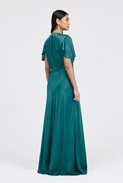 Delphine Button Through Satin Maxi Dress