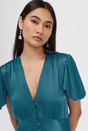 Delphine Button Through Satin Maxi Dress