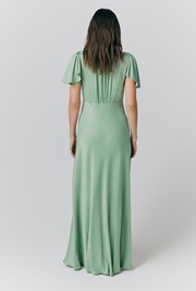 Delphine Button Satin Maxi Dress