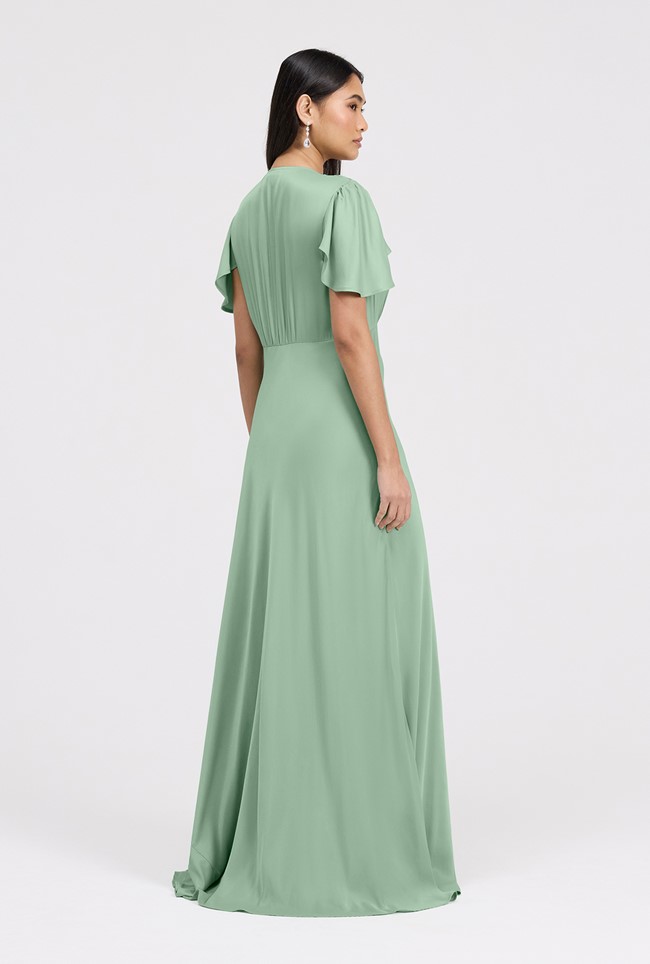 Delphine Button Through Satin Maxi Dress