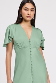 Delphine Button Through Satin Maxi Dress