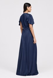 Delphine Button Through Satin Maxi Dress