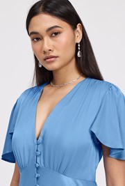 Delphine Button Through Satin Maxi Dress
