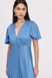 Delphine Button Through Satin Maxi Dress