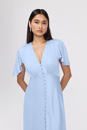 Delphine Button Through Satin Maxi Dress