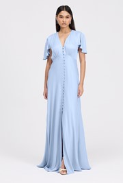Delphine Button Through Satin Maxi Dress