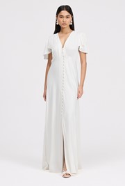 Delphine Button Through Satin Maxi Dress