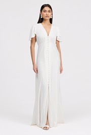 Delphine Button Through Satin Maxi Dress