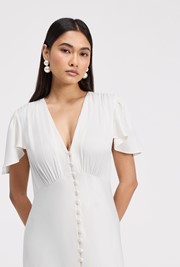 Delphine Button Through Satin Maxi Dress