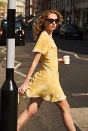 Ruby Crepe Floral Short Dress