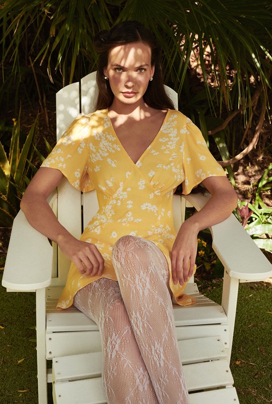 Ruby Crepe Floral Short Dress