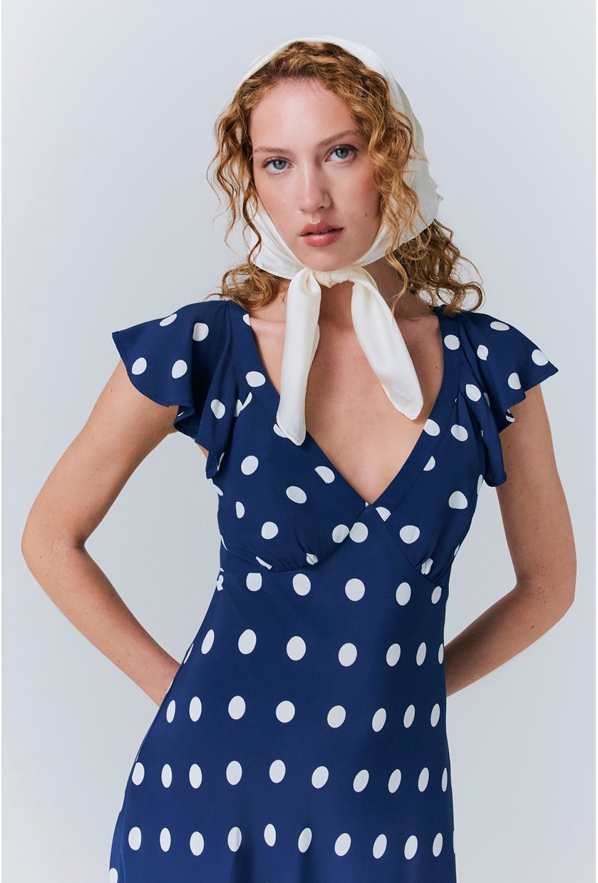 ◆2000Archives◆ MILLA DRESS POLKA DOT 2A25D2DR01 Miu Miu - Polka-dot mini-dress blue - The Corner