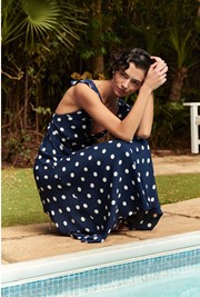 Maya Crepe Polka Dot Slip Dress