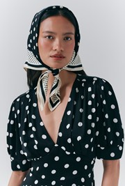 Alma Crepe Polka Dot Midi Dress