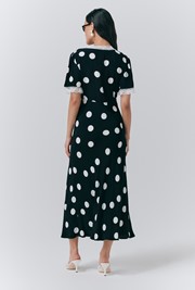Belle Crepe Polka Dot Midi Tea Dress