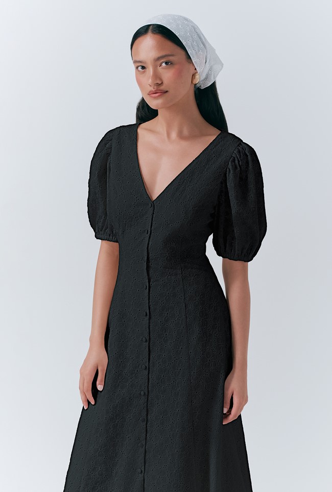 Selina Embroidered Cotton Midi Dress