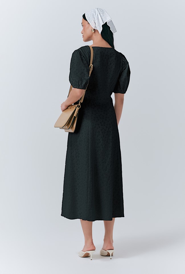 Selina Embroidered Cotton Midi Dress