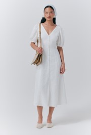 Selina Embroidered Cotton Midi Dress