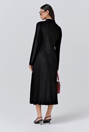 Stephanie Satin Tie Neck Midi Dress
