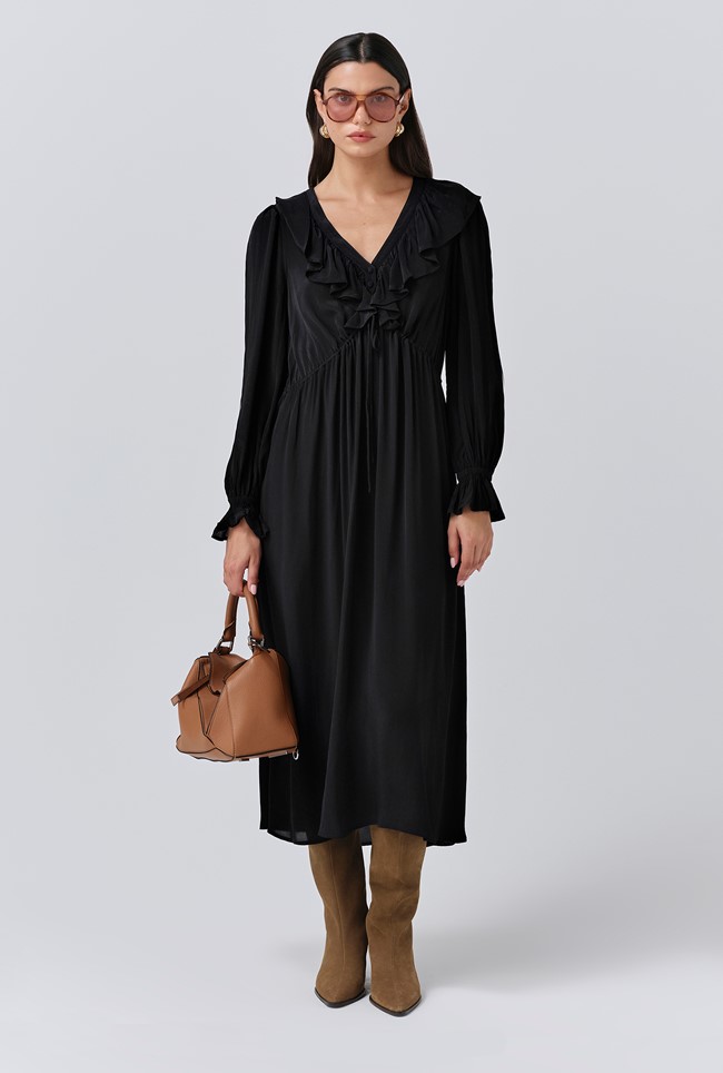 Aurora Crepe Tie Waist Midi Dress