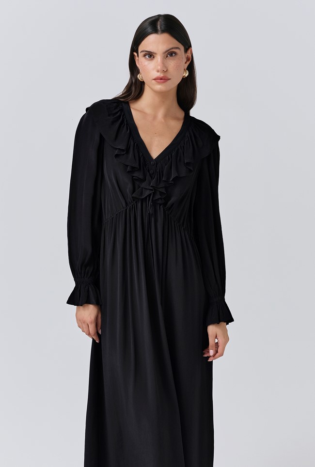 Aurora Crepe Tie Waist Midi Dress